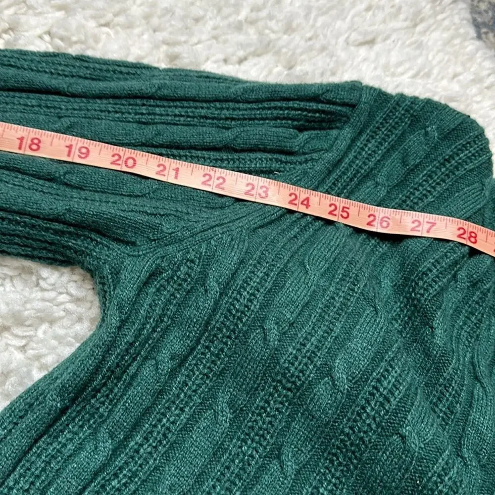 Crew Clothing Company Lambswool Blend Pullover Green Quarter Button Up Sweater